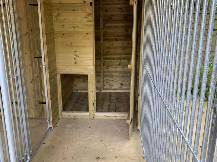 16 X 10 ft Four Bay Dog Kennel - Kennel Company