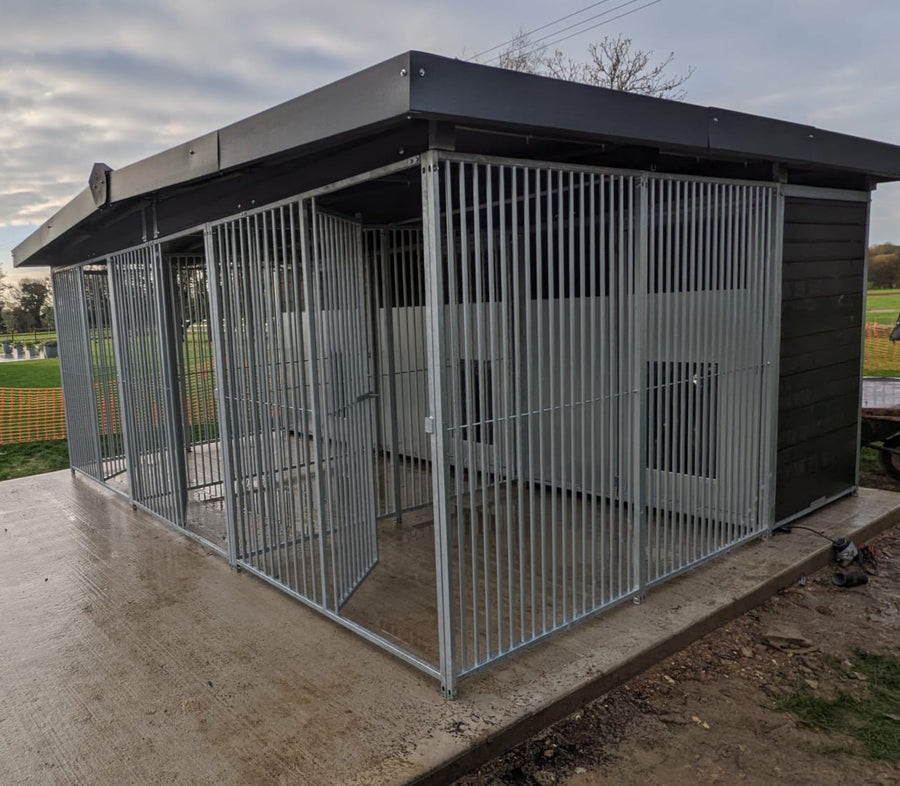 16 X 8 ft Four Bay Eco Thermal Plastic Dog Kennel - Kennel Company