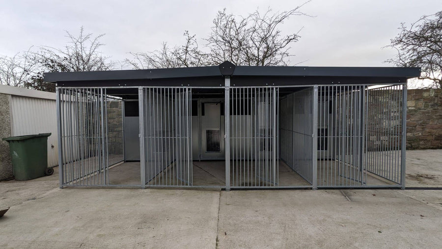 20 X 8 ft Four Bay Eco Thermal Plastic Dog Kennel - Kennel Company