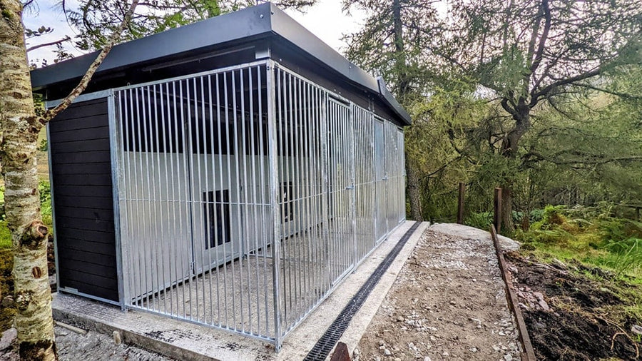 16.5 X 8 ft Five Bay Eco Thermal Plastic Dog Kennel - Kennel Company