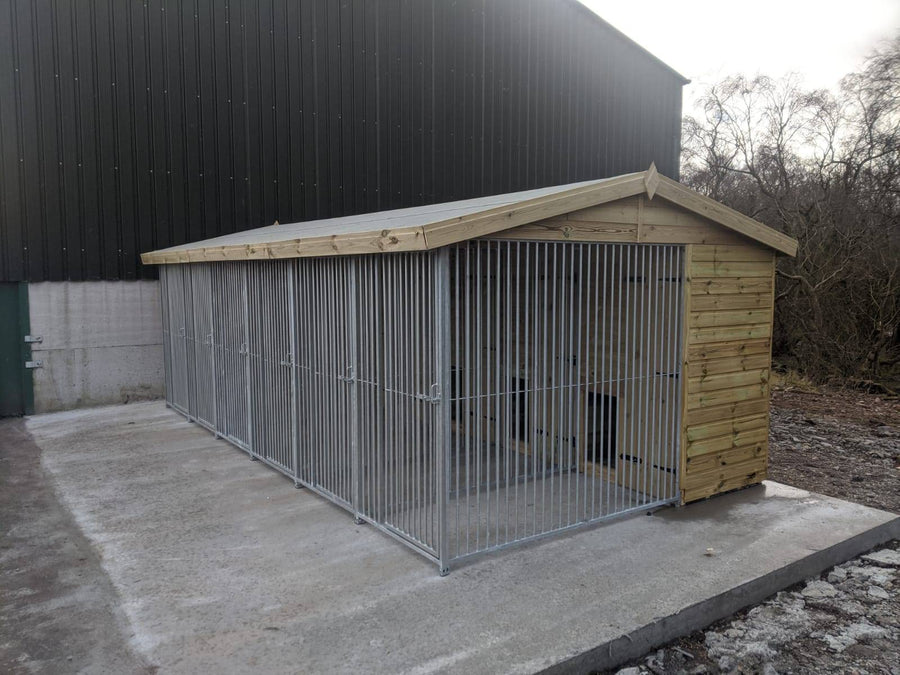 20 X 10 ft Six Bay Dog Kennel - Kennel Company