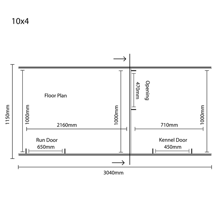 Benchmark Dog Kennel with Pent Roof - Single 10 x 4ft, Essential Wood Range - Kennel Company