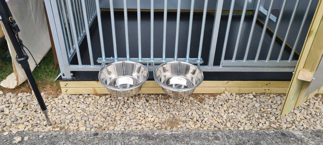 Double Dog Bowl Holder & Bowls - Kennel Company