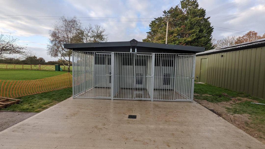 16.5 X 8 ft Five Bay Eco Thermal Plastic Dog Kennel - Kennel Company