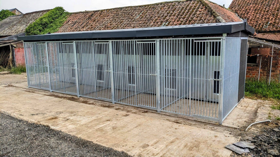 25 X 10 ft Five Bay Eco Thermal Plastic Dog Kennel - Kennel Company
