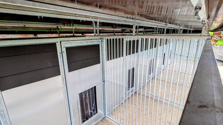 25 X 8 ft Five Bay Eco Thermal Plastic Dog Kennel - Kennel Company