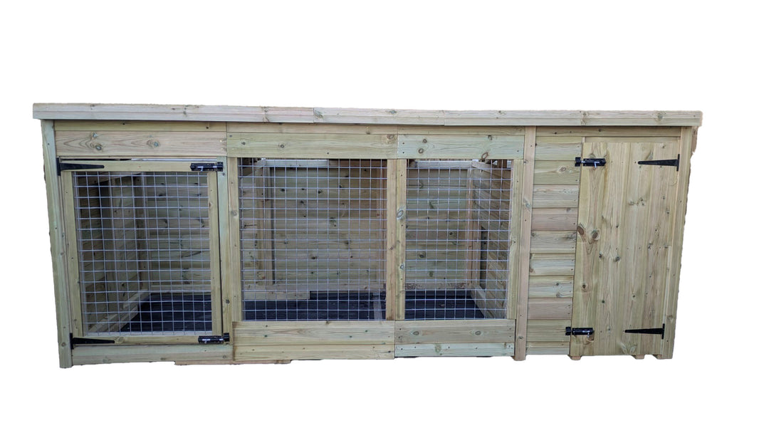 Benchmark Dog Kennel with Pent Roof - Single 10 x 4ft, Essential Wood Range - Kennel Company