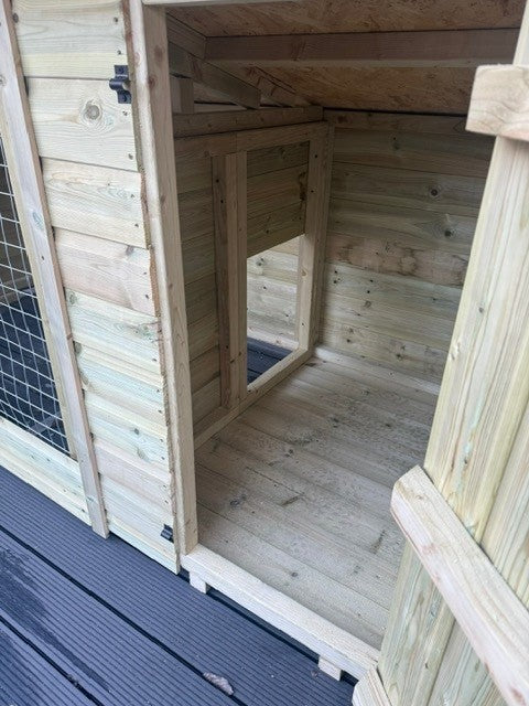 Benchmark Dog Kennel with Pent Roof - Single 12 x 4ft, Essential Wood Range - Kennel Company