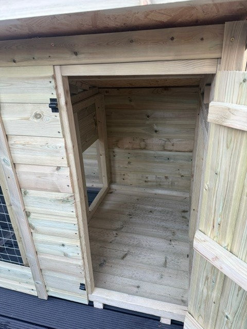 Benchmark Dog Kennel with Pent Roof - Single 12 x 4ft, Essential Wood Range - Kennel Company