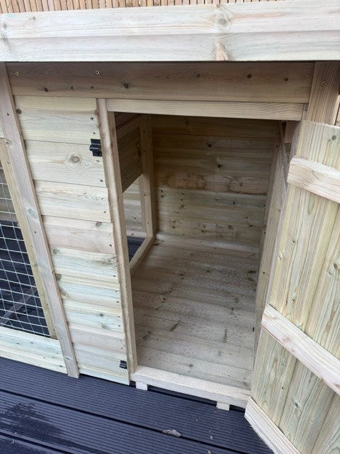 Benchmark Dog Kennel with Pent Roof - Single 12 x 4ft, Essential Wood Range - Kennel Company