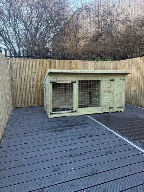 Benchmark Dog Kennel with Pent Roof - Single 8 x 4ft, Essential Wood Range - Kennel Company