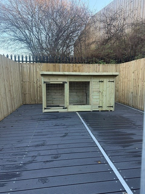 Benchmark Dog Kennel with Pent Roof - Single 8 x 4ft, Essential Wood Range - Kennel Company